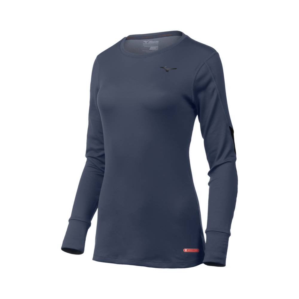 Base Layer Mizuno Breath Thermo® Long Sleeve Donna - Indaco/Nere - 86790-ZPGB